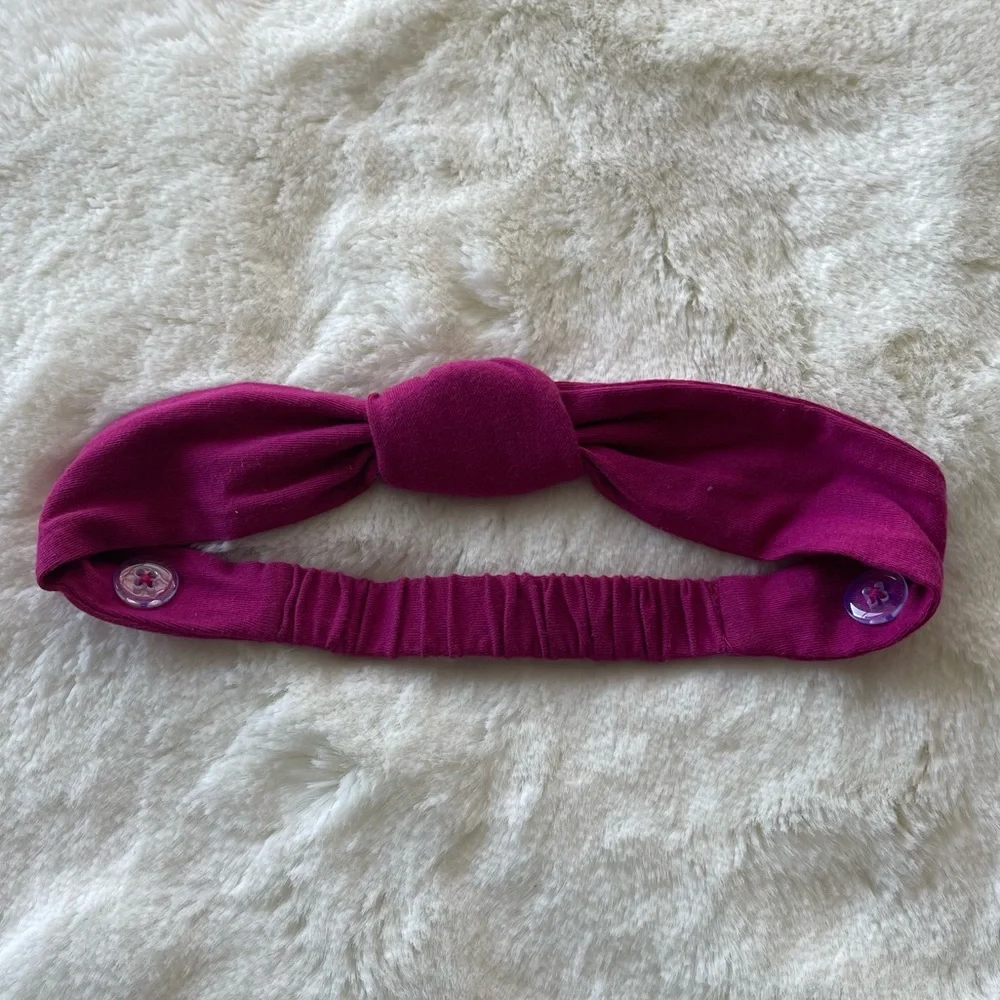 Lele Sadoughi Magenta Face Mask and Headband Set